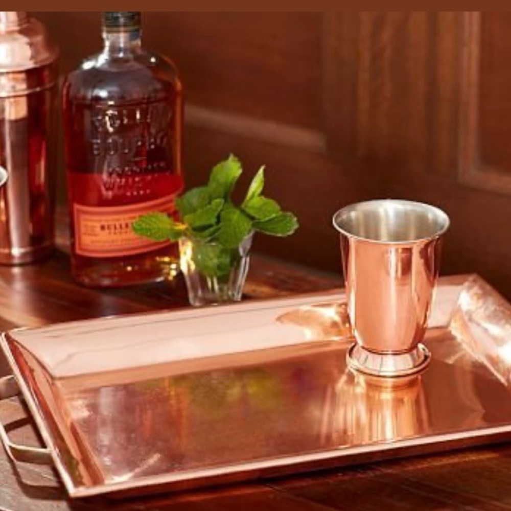 Pottery Barn Copper Tray With Brass Handles - Picture 11 of 11